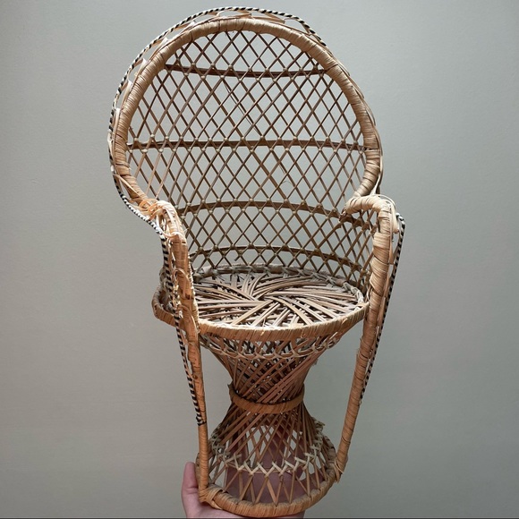 Wicker Mini Peacock Boho Chair
